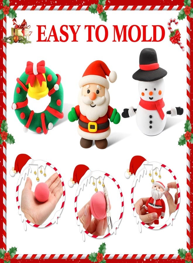 Capoda 18 Set Christmas DIY Craft Kit Christmas Air Dry Clay Kit Snowman Santa Claus Making Craft DIY Modeling Clay for Xmas Winter Holiday School Exchange Gifts Party Art Activities Supplies - Image 4